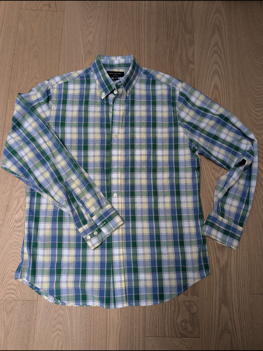 Banana Republic Green & Blue Plaid Button-Down Shirt